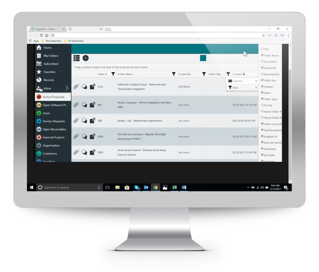 Replace manual spreadsheets - Dragonfly Software